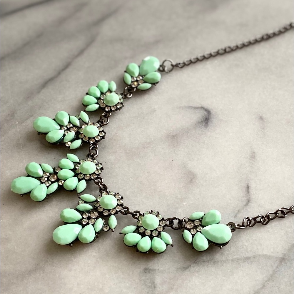 Mint green statement necklace